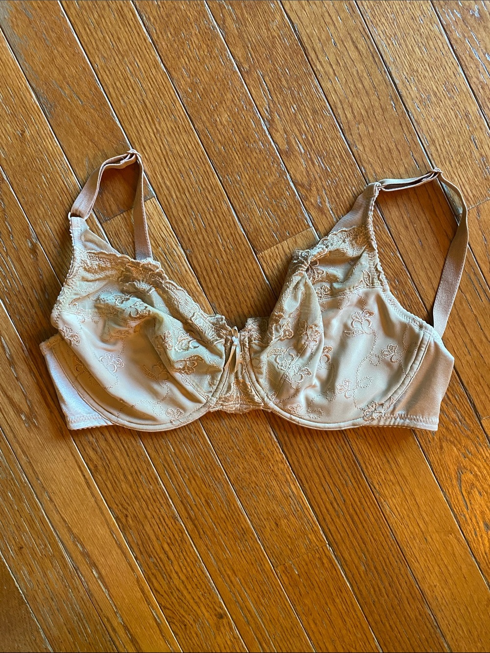 Wacoal Beige Lace-Trim Unlined Bra